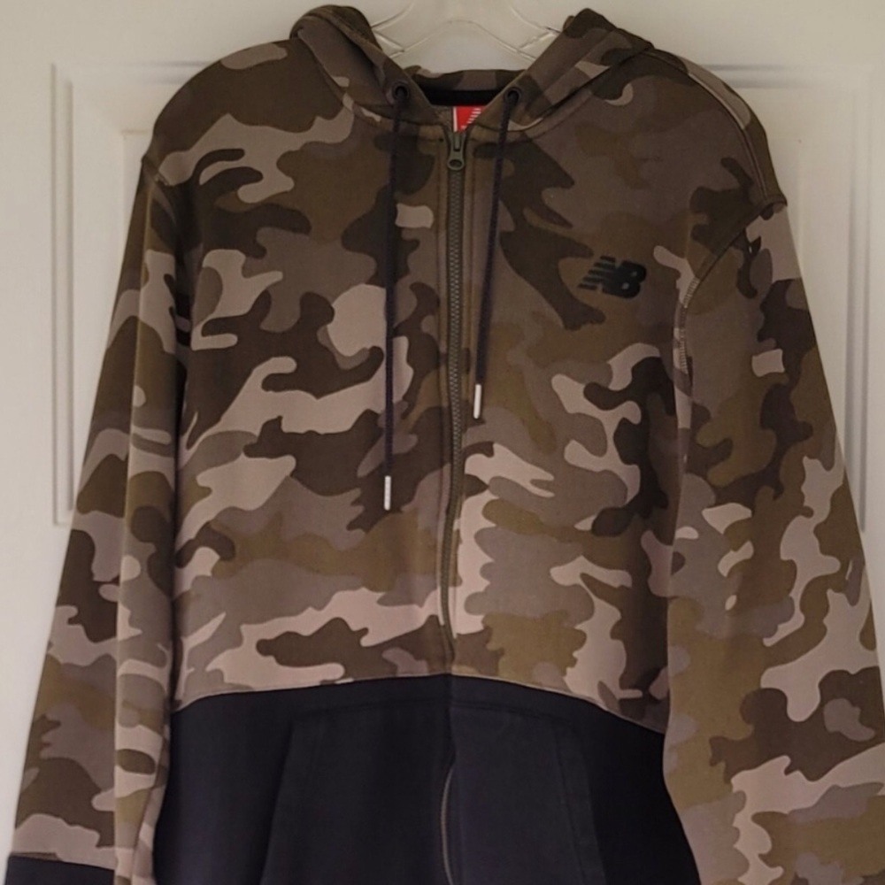 New Balance originals Full Zip Hoodie Men's Camo Activewear Sweatshirt H…
